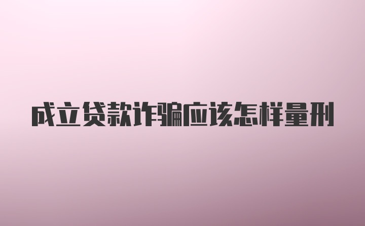 成立贷款诈骗应该怎样量刑