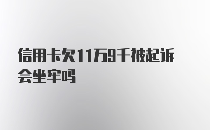 信用卡欠11万9千被起诉会坐牢吗