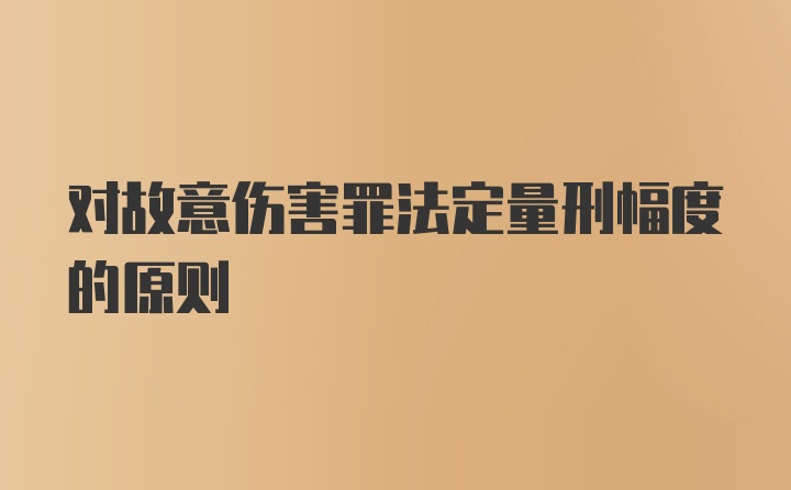 对故意伤害罪法定量刑幅度的原则