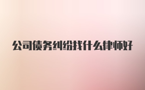 公司债务纠纷找什么律师好