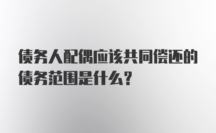 债务人配偶应该共同偿还的债务范围是什么?