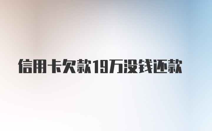 信用卡欠款19万没钱还款