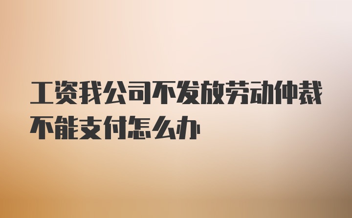 工资我公司不发放劳动仲裁不能支付怎么办