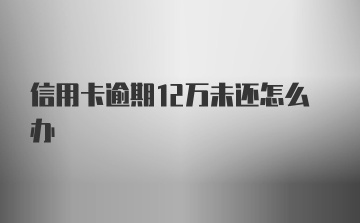 信用卡逾期12万未还怎么办