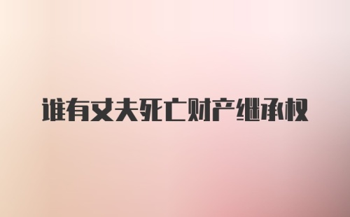 谁有丈夫死亡财产继承权