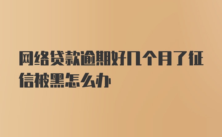 网络贷款逾期好几个月了征信被黑怎么办