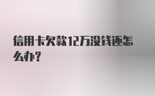 信用卡欠款12万没钱还怎么办？