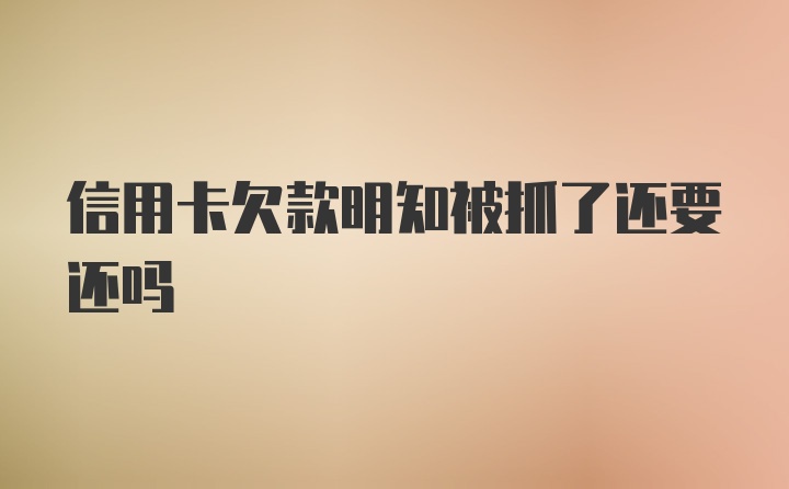 信用卡欠款明知被抓了还要还吗