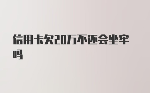 信用卡欠20万不还会坐牢吗