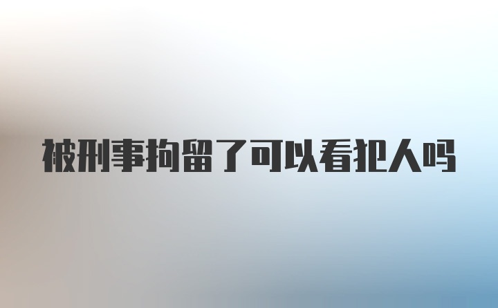 被刑事拘留了可以看犯人吗