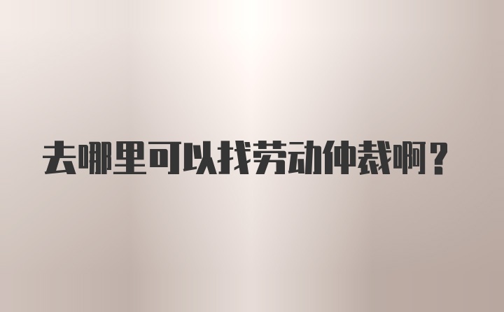 去哪里可以找劳动仲裁啊？