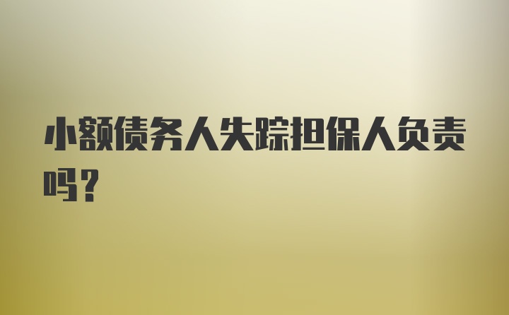 小额债务人失踪担保人负责吗？