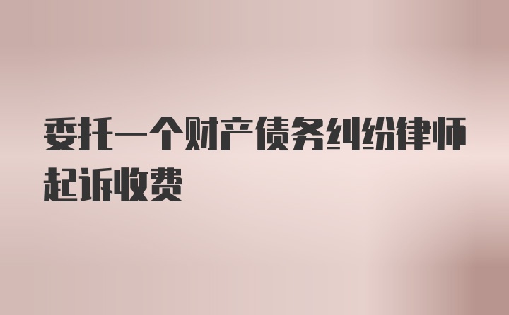 委托一个财产债务纠纷律师起诉收费