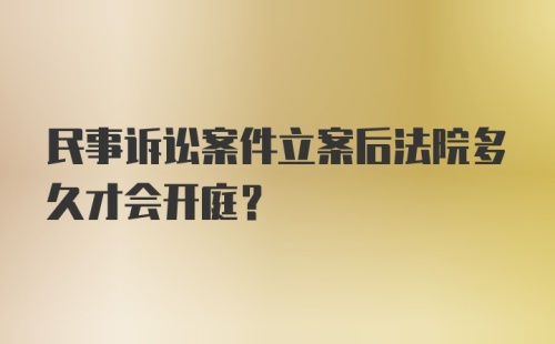 民事诉讼案件立案后法院多久才会开庭？