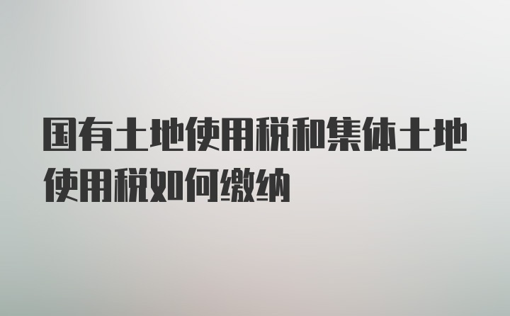 国有土地使用税和集体土地使用税如何缴纳