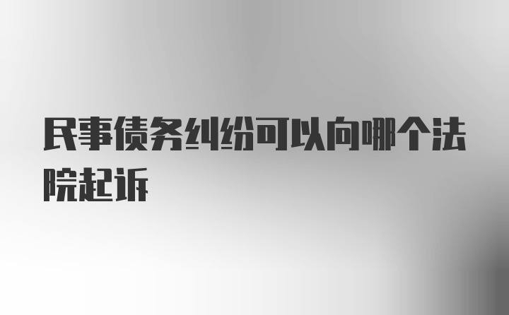 民事债务纠纷可以向哪个法院起诉