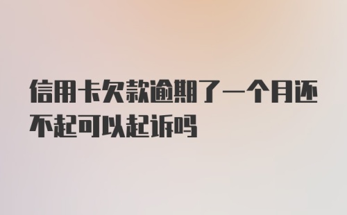 信用卡欠款逾期了一个月还不起可以起诉吗