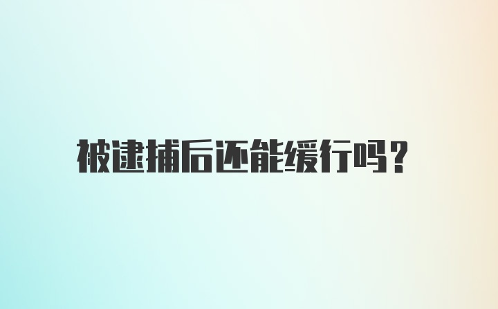 被逮捕后还能缓行吗？