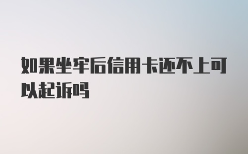 如果坐牢后信用卡还不上可以起诉吗