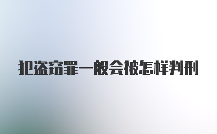 犯盗窃罪一般会被怎样判刑