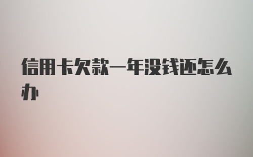 信用卡欠款一年没钱还怎么办