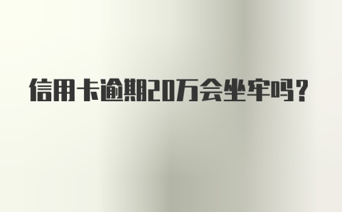 信用卡逾期20万会坐牢吗？