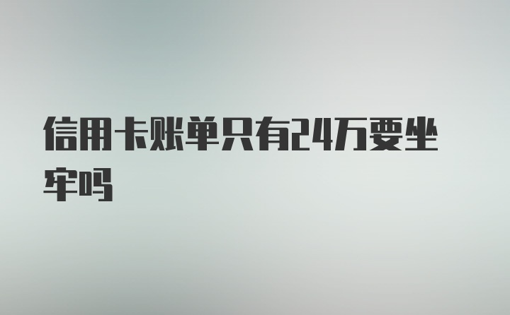 信用卡账单只有24万要坐牢吗