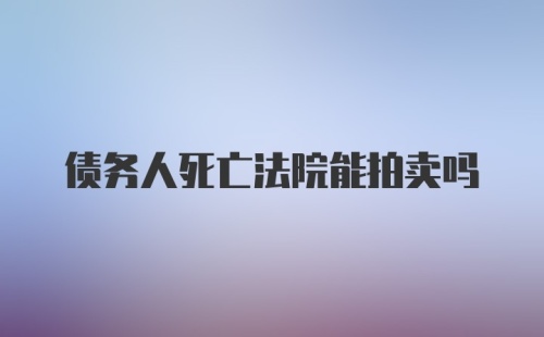 债务人死亡法院能拍卖吗