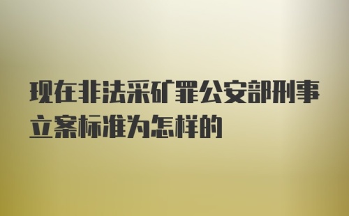 现在非法采矿罪公安部刑事立案标准为怎样的