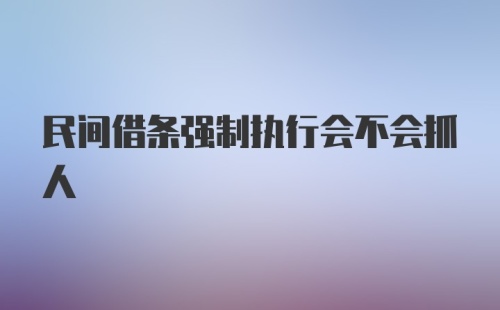 民间借条强制执行会不会抓人