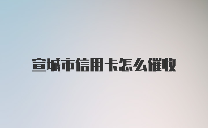 宣城市信用卡怎么催收