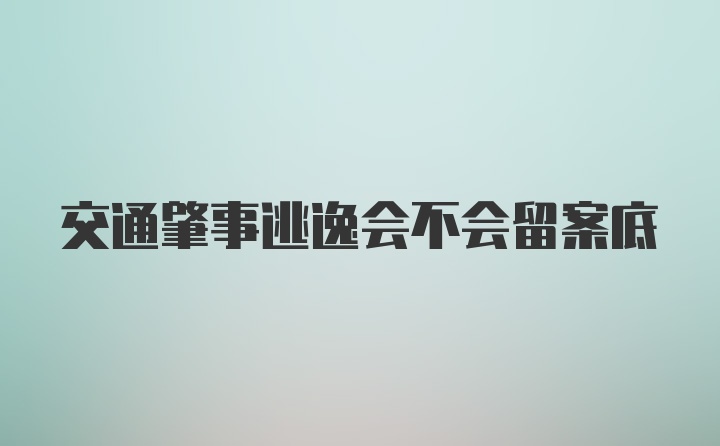 交通肇事逃逸会不会留案底