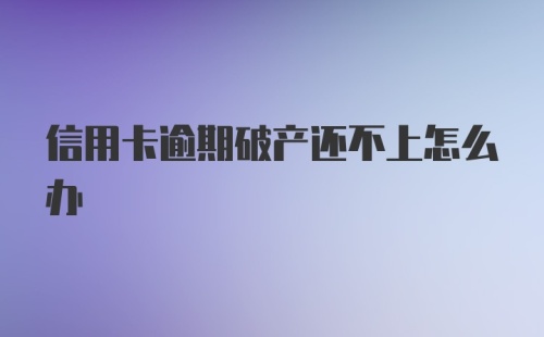 信用卡逾期破产还不上怎么办