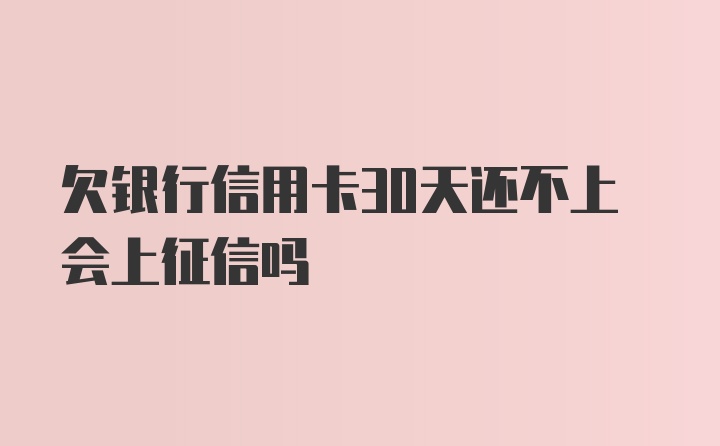 欠银行信用卡30天还不上会上征信吗