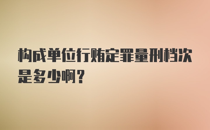 构成单位行贿定罪量刑档次是多少啊？