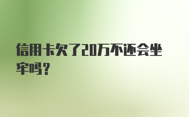 信用卡欠了20万不还会坐牢吗？