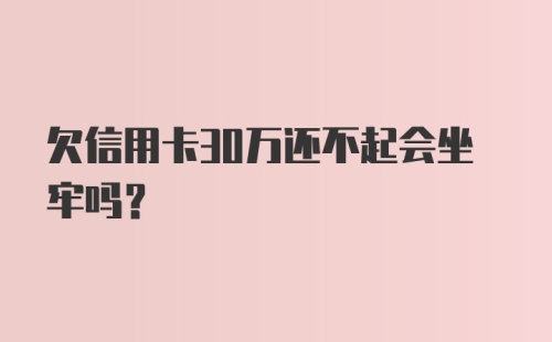 欠信用卡30万还不起会坐牢吗？