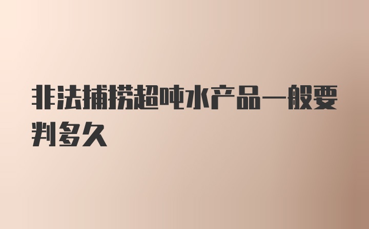 非法捕捞超吨水产品一般要判多久