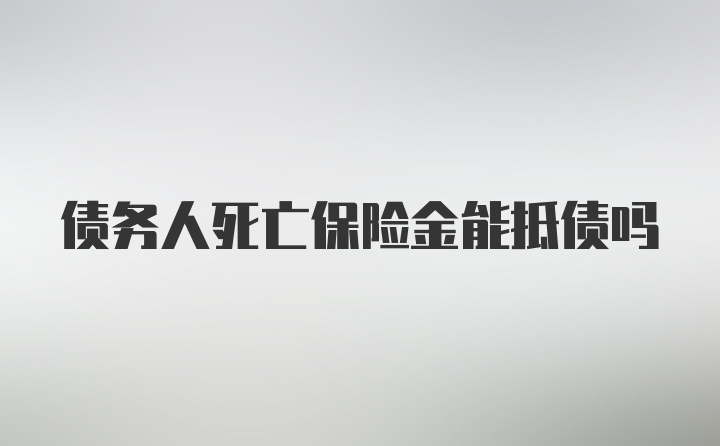 债务人死亡保险金能抵债吗