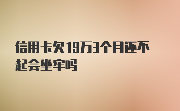 信用卡欠19万3个月还不起会坐牢吗