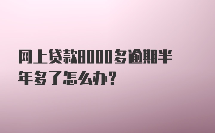 网上贷款8000多逾期半年多了怎么办？