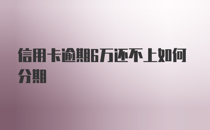 信用卡逾期6万还不上如何分期