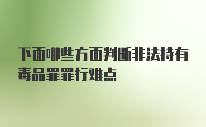 下面哪些方面判断非法持有毒品罪罪行难点