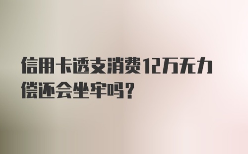 信用卡透支消费12万无力偿还会坐牢吗？