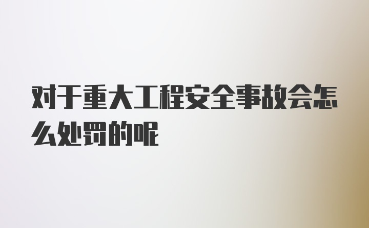 对于重大工程安全事故会怎么处罚的呢