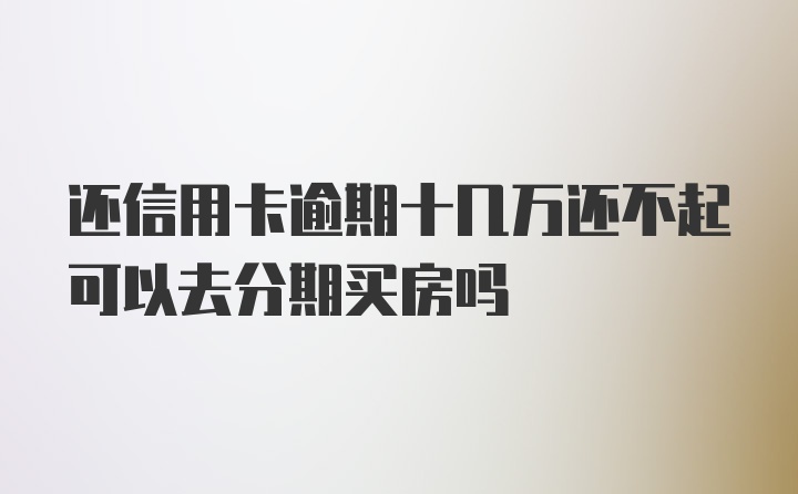 还信用卡逾期十几万还不起可以去分期买房吗