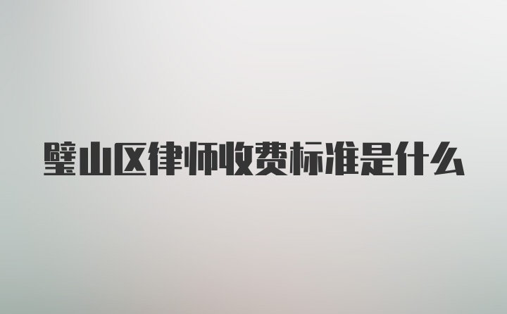 璧山区律师收费标准是什么