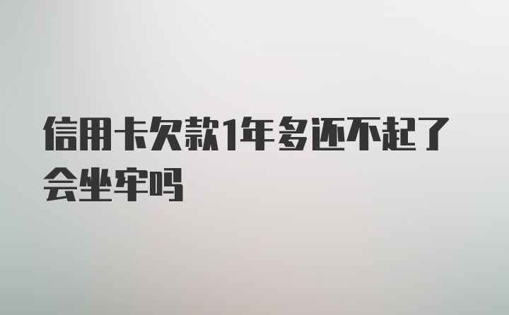 信用卡欠款1年多还不起了会坐牢吗