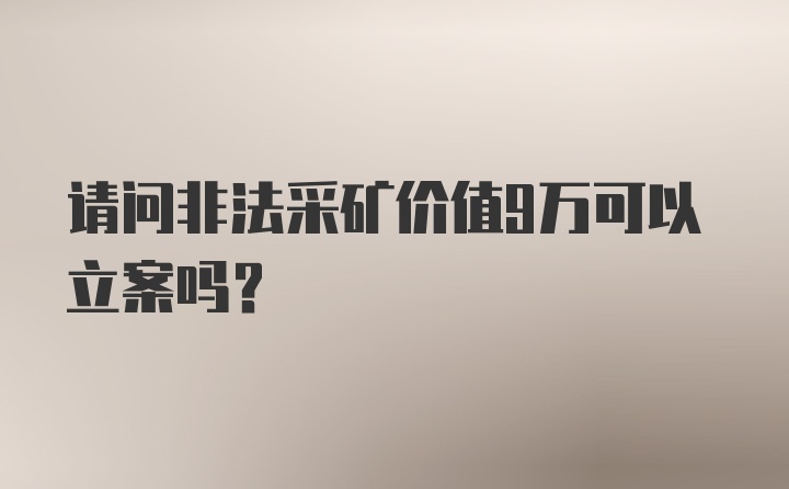 请问非法采矿价值9万可以立案吗？