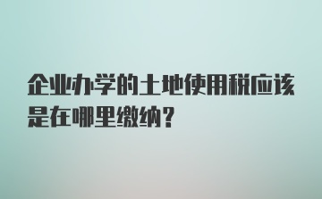 企业办学的土地使用税应该是在哪里缴纳？